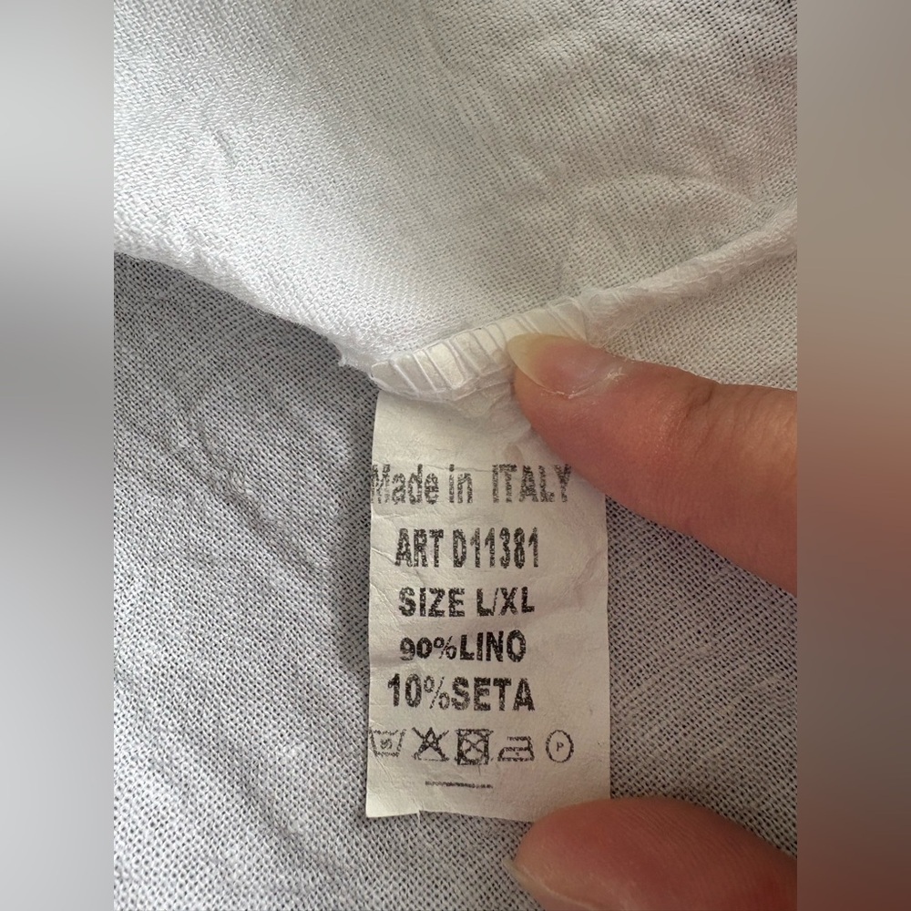 Paolo Tricot Linen/Silk Asymmetrical Top | Size L/XL - Picture 9 of 9